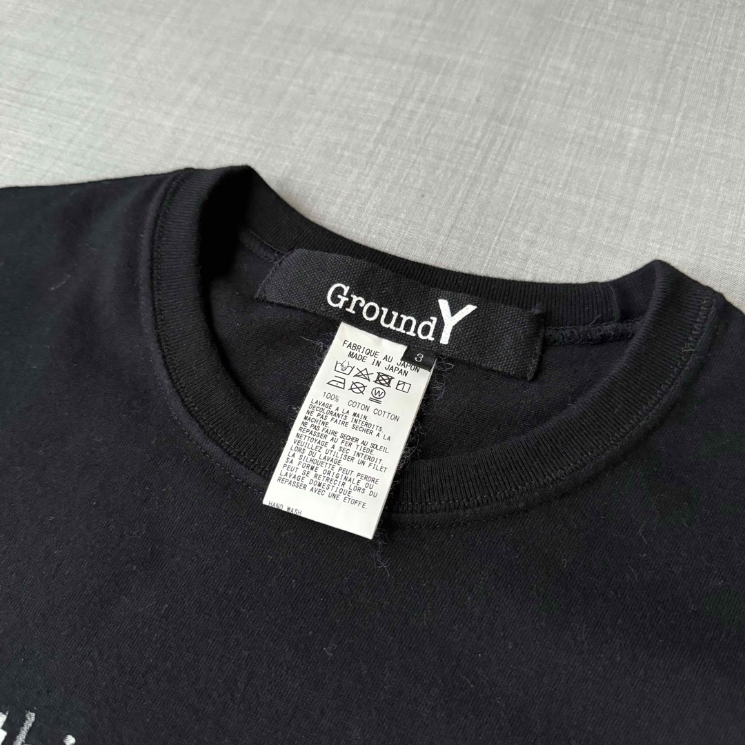 Ground Y(グラウンドワイ)の美品 GrondY バーコード Tシャツ ブラック サイズ3 ヨウジマヤモト メンズのトップス(Tシャツ/カットソー(七分/長袖))の商品写真