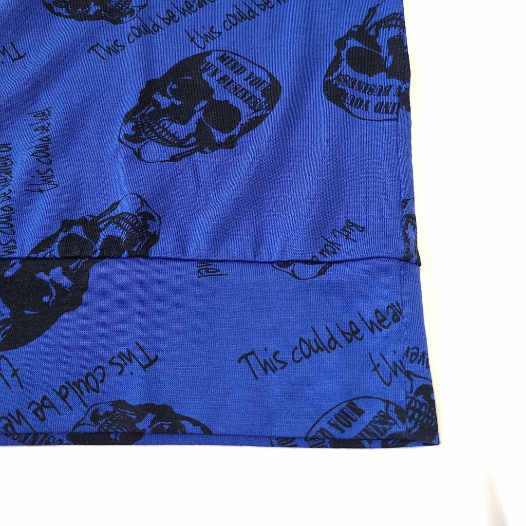しまむら(シマムラ)のドクロ半袖Tシャツ　ブルー レディースのトップス(Tシャツ(半袖/袖なし))の商品写真