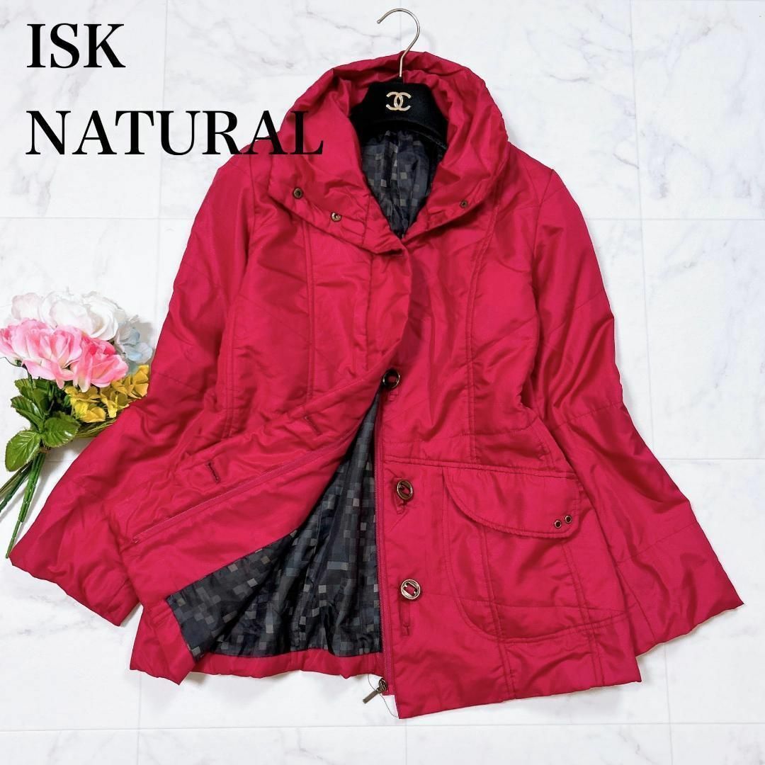 ■ISK NATURAL 中綿ジャケットハイネック M レッド レディースのジャケット/アウター(その他)の商品写真