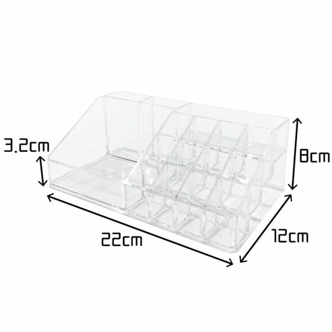 ★送料無料★ しっかり安定 メイクボックス 化粧品収納 収納 透明 インテリア/住まい/日用品の収納家具(ケース/ボックス)の商品写真