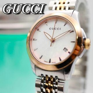 グッチ(Gucci)の美品 GUCCI Gタイムレス シェル デイト レディース腕時計 488(腕時計)