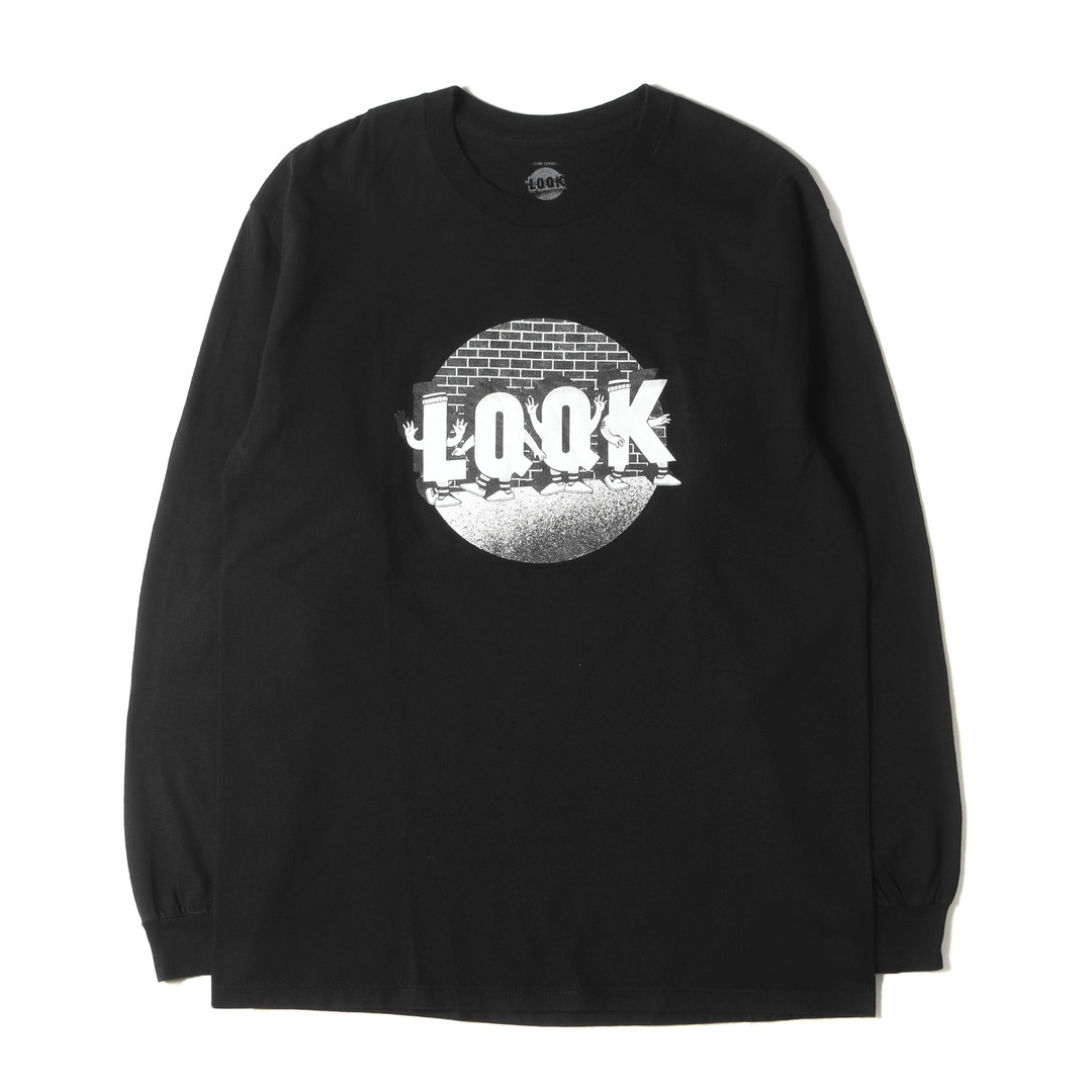 LQQK STUDIO ルックスタジオ Tシャツ サイズ:L グラフィック ロングスリーブTシャツ ブラック 黒 トップス カットソー 長袖【メンズ】【中古】 メンズのトップス(Tシャツ/カットソー(七分/長袖))の商品写真