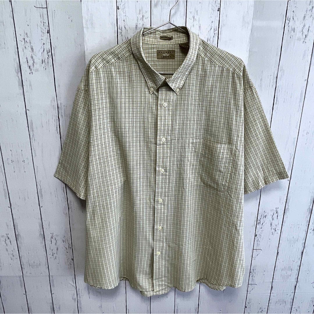 shirts(シャツ)のUSA古着　半袖シャツ　チェック　イエロー　ベージュ　NATURAL ISSUE メンズのトップス(シャツ)の商品写真