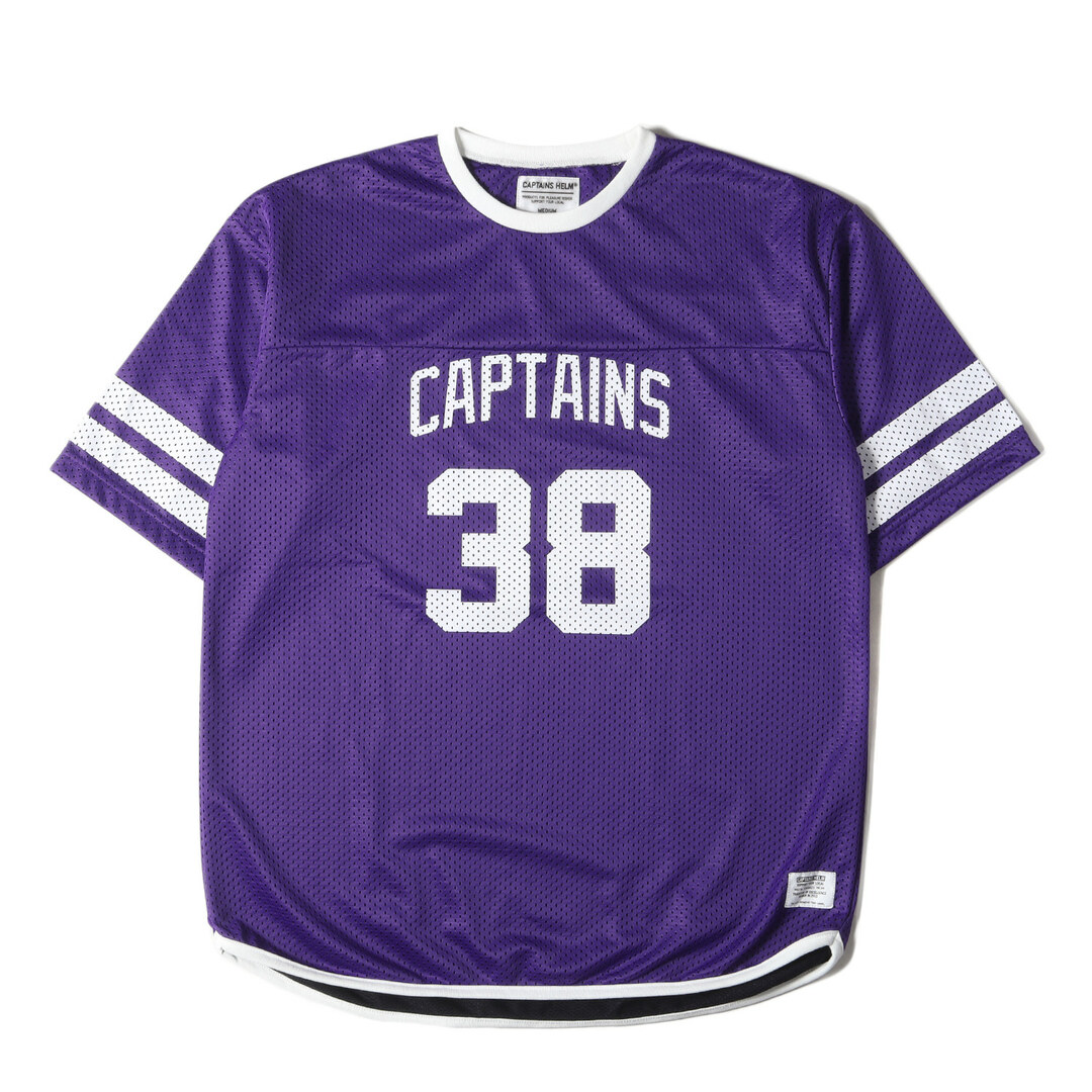 美品 Captains Helm Tokyo キャプテンズヘルム Tシャツ サイズ:M 21SS ダブルメッシュジャージ フットボールTシャツ DOUBLE MESH FOOTBALL TEE パープル トップス カットソー 半袖【メンズ】【中古】 メンズのトップス(Tシャツ/カットソー(半袖/袖なし))の商品写真