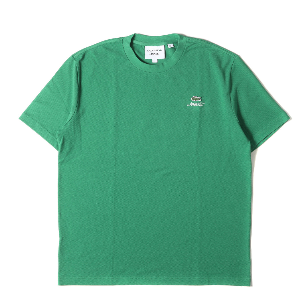 新品同様 Awake NY アウェイクニューヨーク Tシャツ サイズ:M 22SS LACOSTE ピケ 鹿の子 クルーネック 半袖Tシャツ T-shirt グリーン トップス カットソー ラコステ コラボ【メンズ】【中古】 メンズのトップス(Tシャツ/カットソー(半袖/袖なし))の商品写真