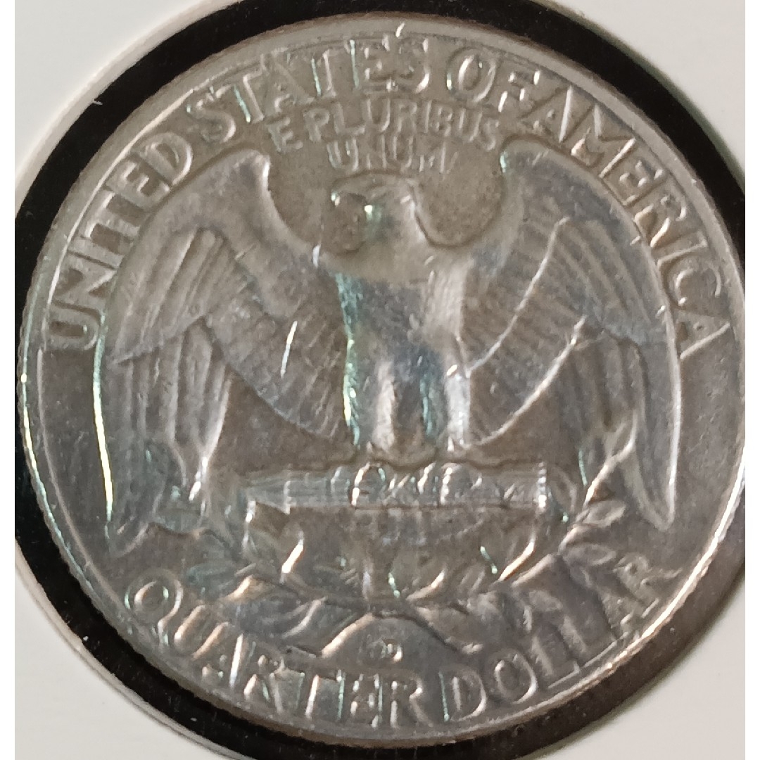 銀貨ワシントン大統領像とワシ 25セント銀貨人気silver900純銀22.5g エンタメ/ホビーの美術品/アンティーク(金属工芸)の商品写真