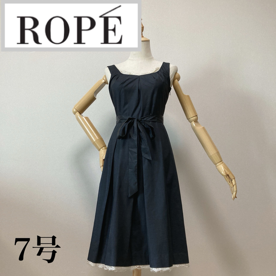 ROPE’(ロペ)のロペ ノースリーブワンピース ブラック フォーマル レディースのワンピース(ひざ丈ワンピース)の商品写真