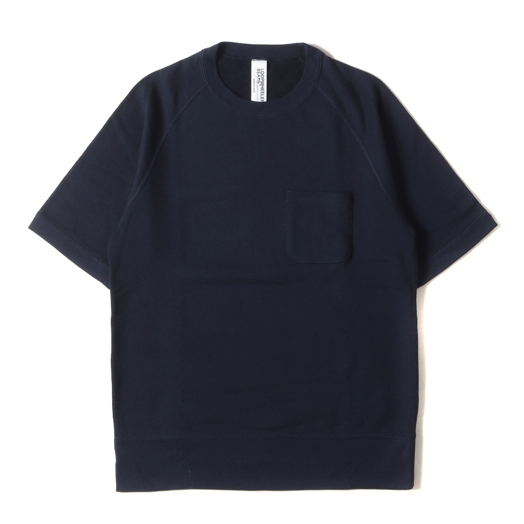 LOOPWHEELER ループウィラー スウェット サイズ:S 現行モデル BEAMS PLUS 別注 ラグラン ショートスリーブ スウェットシャツ Extra Light Short Sleeve Sweat トップス 半袖 トレーナー 裏毛 ネイビー 紺 日本製【メンズ】【中古】 メンズのトップス(スウェット)の商品写真