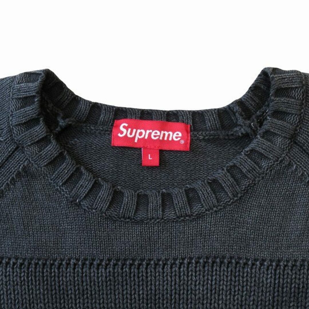 Supreme(シュプリーム)の美品 23SS シュプリーム スモール ボックスロゴ ストライプ セーター L メンズのトップス(ニット/セーター)の商品写真