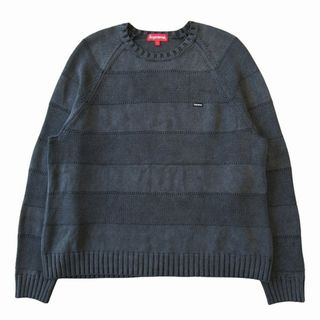 シュプリーム(Supreme)の美品 23SS シュプリーム スモール ボックスロゴ ストライプ セーター L(ニット/セーター)