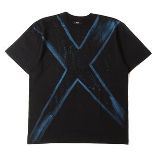 新品 glamb グラム Tシャツ サイズ:L 24SS ハンドペイント エックス クルーネック 半袖Tシャツ Hand Paint X T-shirts GB0124/CS15 ブラック 黒 トップス カットソー【メンズ】