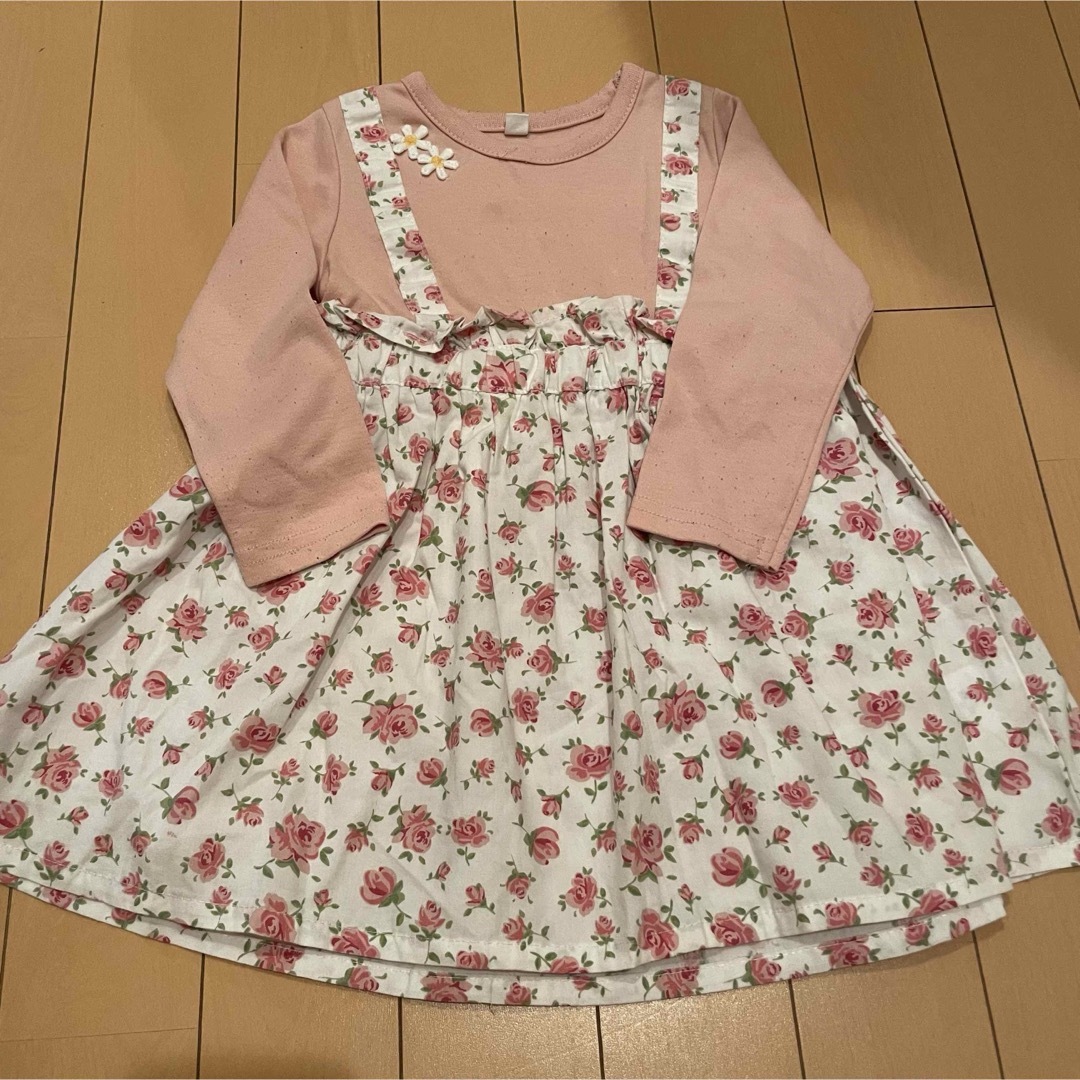 【90cm】春服　薄手の長袖　トップス　チュニック　ワンピース キッズ/ベビー/マタニティのキッズ服女の子用(90cm~)(Tシャツ/カットソー)の商品写真