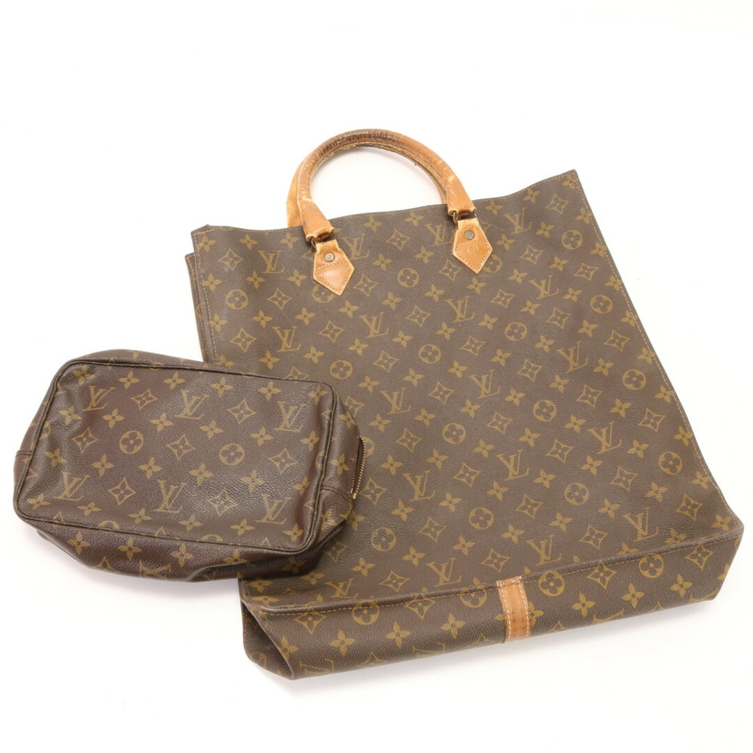 LOUIS VUITTON(ルイヴィトン)のまとめ 2点 セット ルイヴィトン モノグラム サックプラ レザー トート バッグ セカンド ポーチ ビジネス 通勤 A4 メンズ ERE AA1-3 メンズのバッグ(トートバッグ)の商品写真