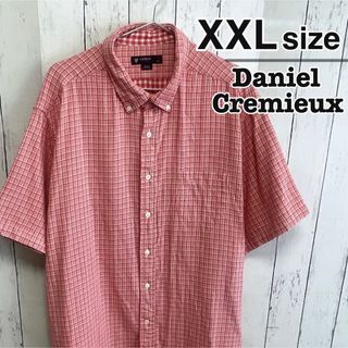 ダニエルクレミュ(DANIEL CREMIEUX)のダニエルクレミュ　半袖シャツ　XXL　チェック柄　ピンク　レッド　USA古着(シャツ)