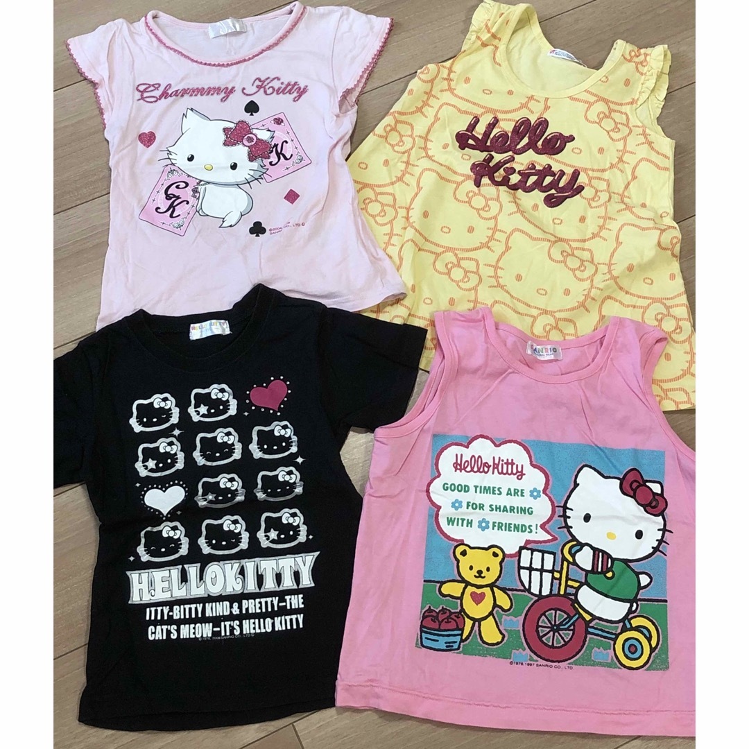 サンリオ(サンリオ)の【サイズ110】キティちゃん　半袖Tシャツ、ノースリーブカットソーなど４枚セット キッズ/ベビー/マタニティのキッズ服女の子用(90cm~)(Tシャツ/カットソー)の商品写真