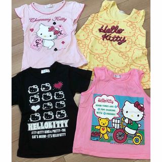 サンリオ(サンリオ)の【サイズ110】キティちゃん　半袖Tシャツ、ノースリーブカットソーなど４枚セット(Tシャツ/カットソー)