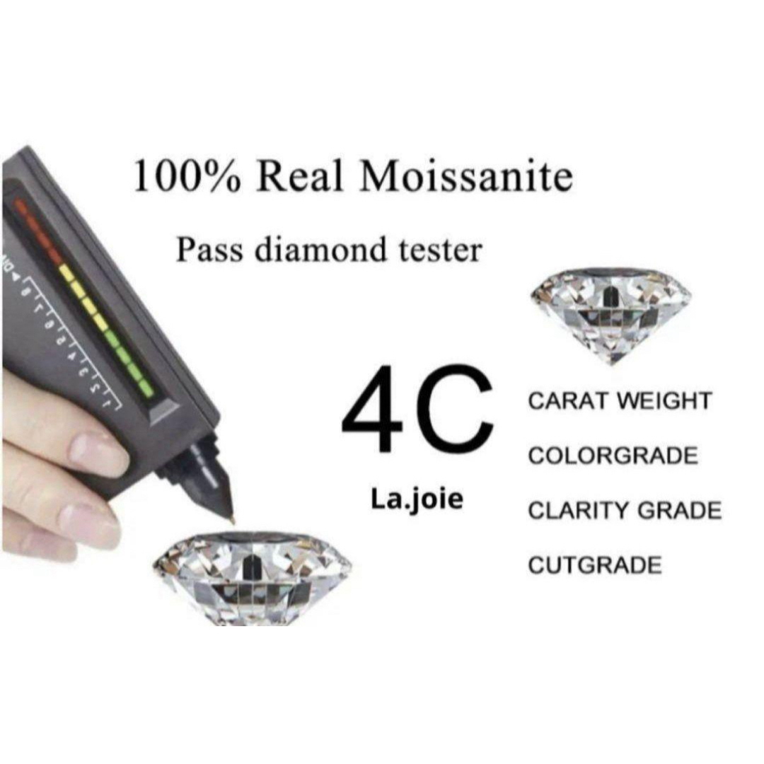 最高品質 モアサナイト パープルピンク 人工ダイヤ 4爪 4mm ピアス レディースのアクセサリー(ピアス)の商品写真