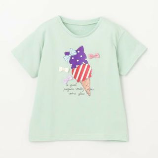 エニィファム(anyFAM)の新品 anyFAM 接触冷感 ミラクルプリント  Tシャツ ミント 130(Tシャツ/カットソー)