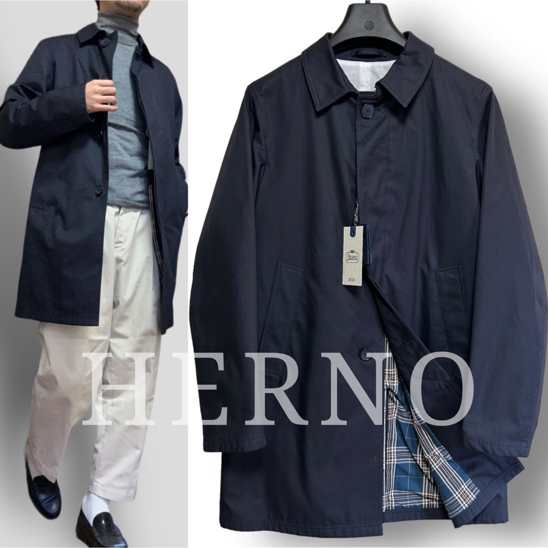 HERNO(ヘルノ)の新品 HERNO ヘルノ 高品質 撥水 コットン  ステンカラーコート 50 メンズのジャケット/アウター(ステンカラーコート)の商品写真