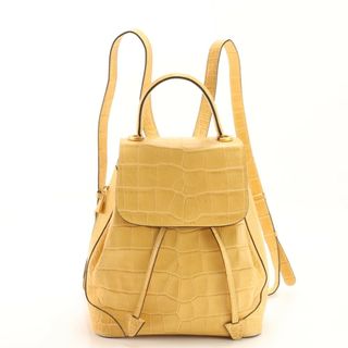 セリーヌ(celine)のヴィンテージ セリーヌ クロコダイル エンボス レザー リュックサック リュック ショルダー バッグ ハンド レディース EEM AA9-1(リュック/バックパック)