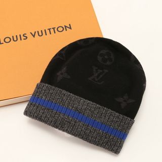 ルイヴィトン(LOUIS VUITTON)の新品同様 ルイヴィトン ボネ モノグラム ビーニー M76574 ニット帽 ウール 100％ 帽子 ニットキャップ メンズ EHM AA11-6(ニット帽/ビーニー)