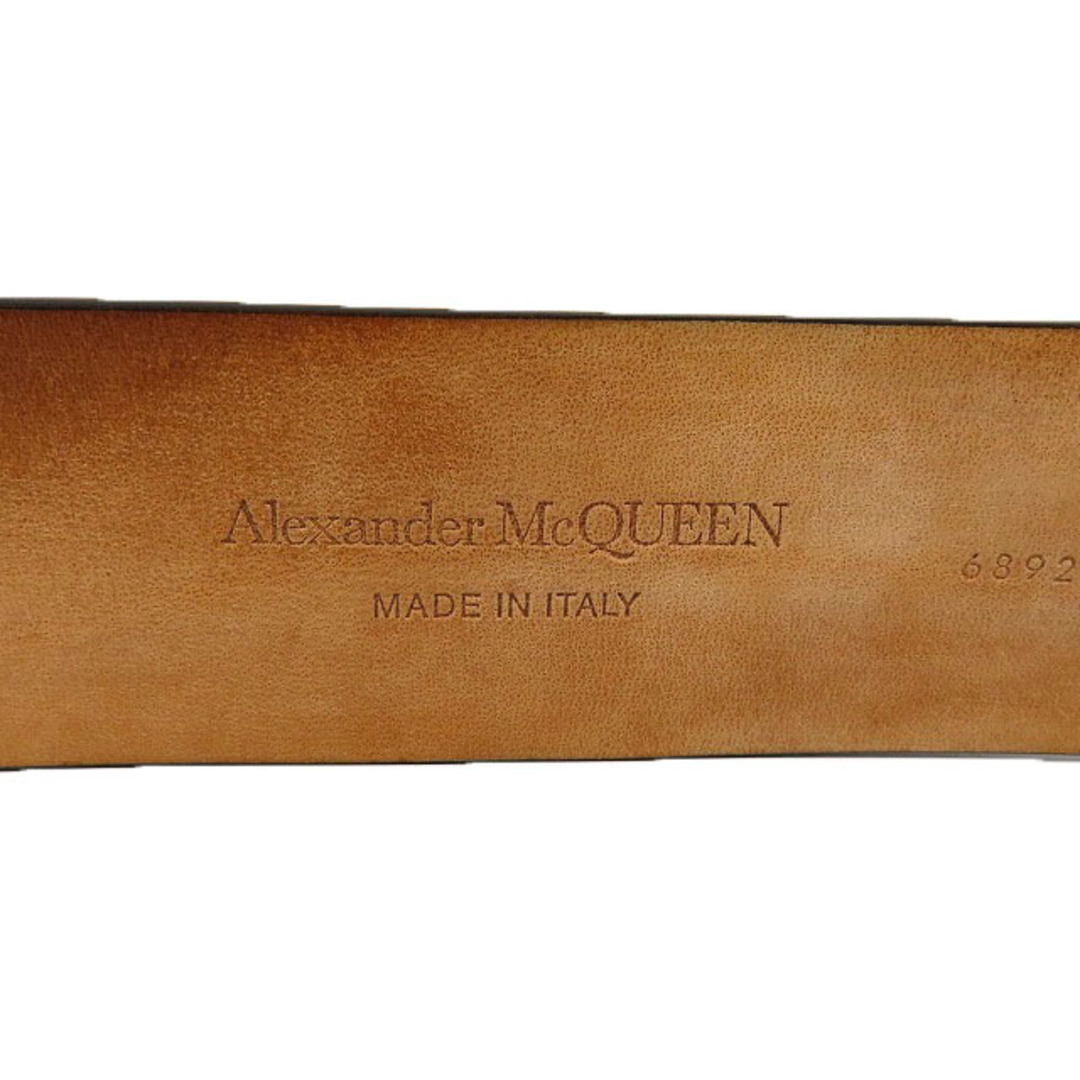 Alexander McQueen(アレキサンダーマックイーン)のALEXANDER MCQUEEN ワンポイント スカル ベルト ハトメ レザー メンズのファッション小物(ベルト)の商品写真