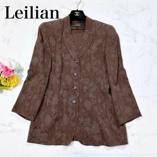 leilian - ■レリアン 花柄 シャツジャケット ブラウン