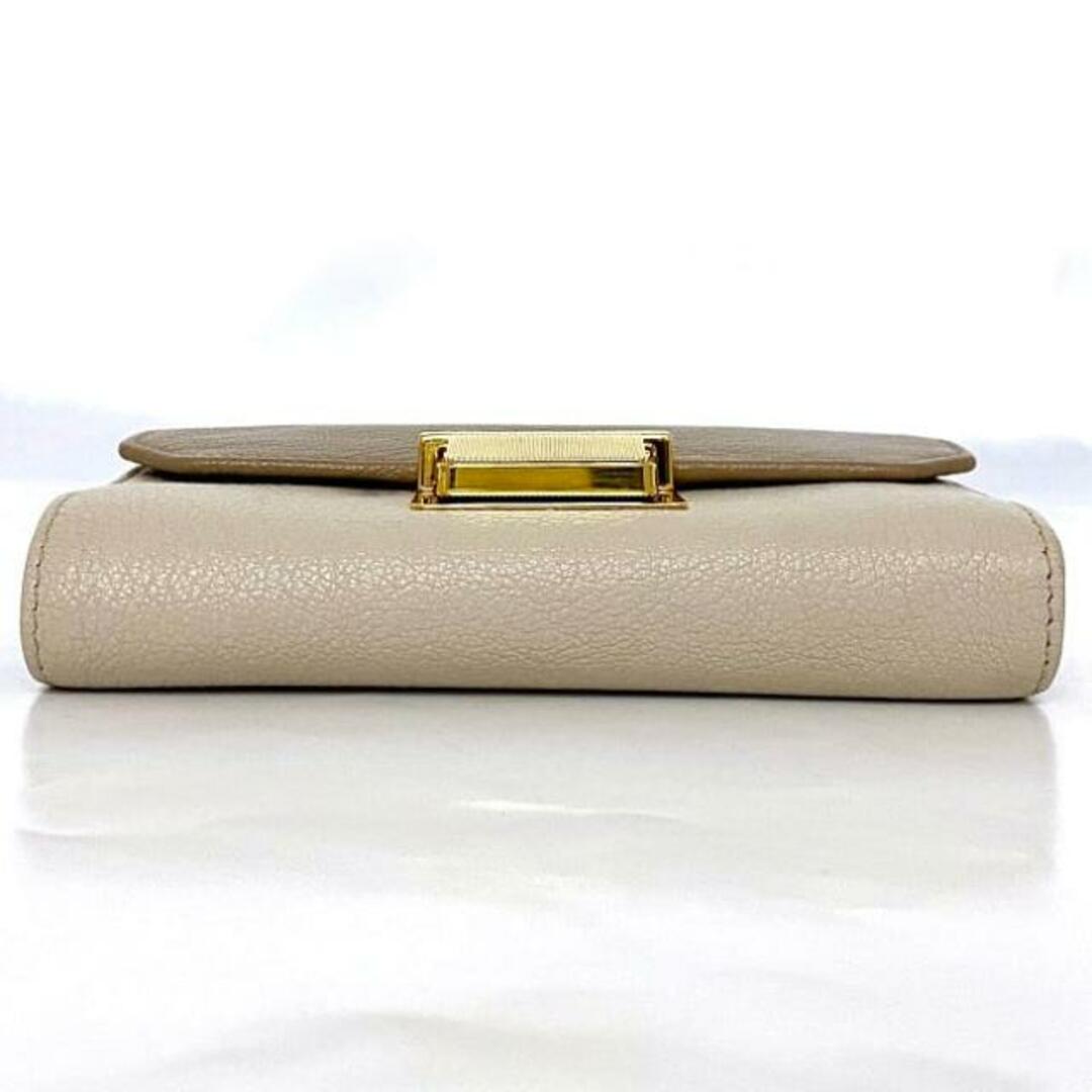 ミュウミュウ 三つ折り 財布 ベージュ ブラウン L字ファスナー ミュウミュウ 三つ折り 財布 ベージュ ブラウン L字ファスナー