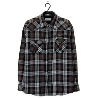 【L】 MEN'S BA-TSU メンズバツ チェック シャツ ブラック メンズ(シャツ)