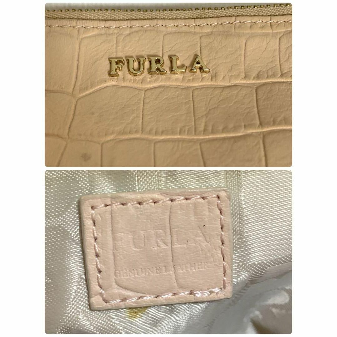 Furla(フルラ)のFURLA フルラ クロコダイル柄 ポーチ バニティ ピンク レディース  レディースのファッション小物(ポーチ)の商品写真