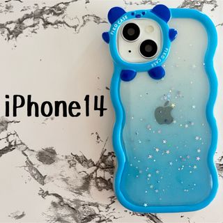 グラデーションブルー　iPhone14 ケース(iPhoneケース)