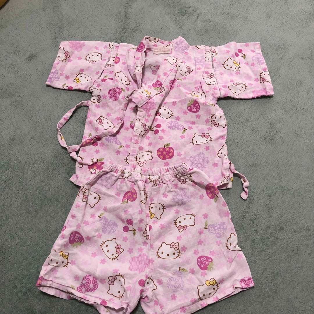 きてぃちゃん　甚平 キッズ/ベビー/マタニティのキッズ服女の子用(90cm~)(甚平/浴衣)の商品写真