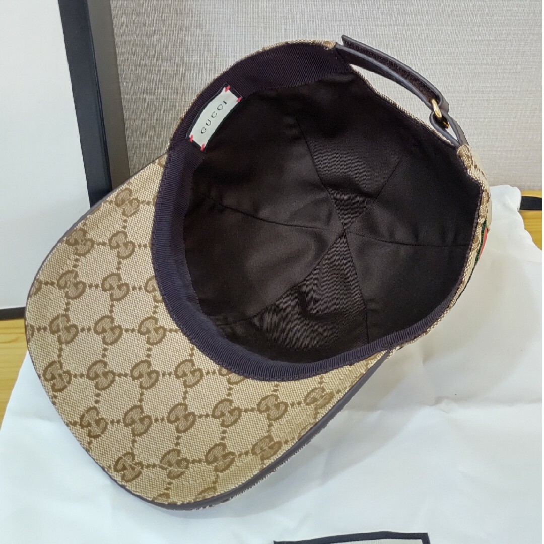 Gucci(グッチ)のGUCCI GGキャンバス XS56 シェリーライン キャップ 帽子  男女兼用 レディースの帽子(キャップ)の商品写真