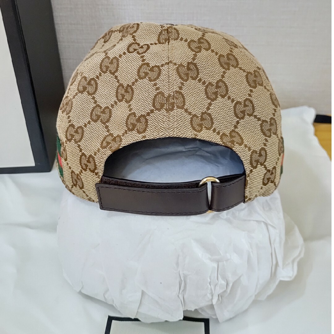 Gucci(グッチ)のGUCCI GGキャンバス XS56 シェリーライン キャップ 帽子  男女兼用 レディースの帽子(キャップ)の商品写真