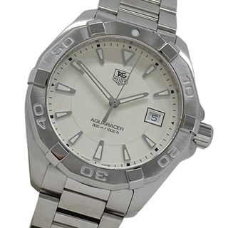 タグホイヤー(TAG Heuer)のタグホイヤー TAG Heuer アクアレーサー WAY1111 BA0928 時計 メンズ ブランド デイト クオーツ QZ ステンレス SS シルバー ホワイト 磨き済み 【中古】(腕時計(アナログ))