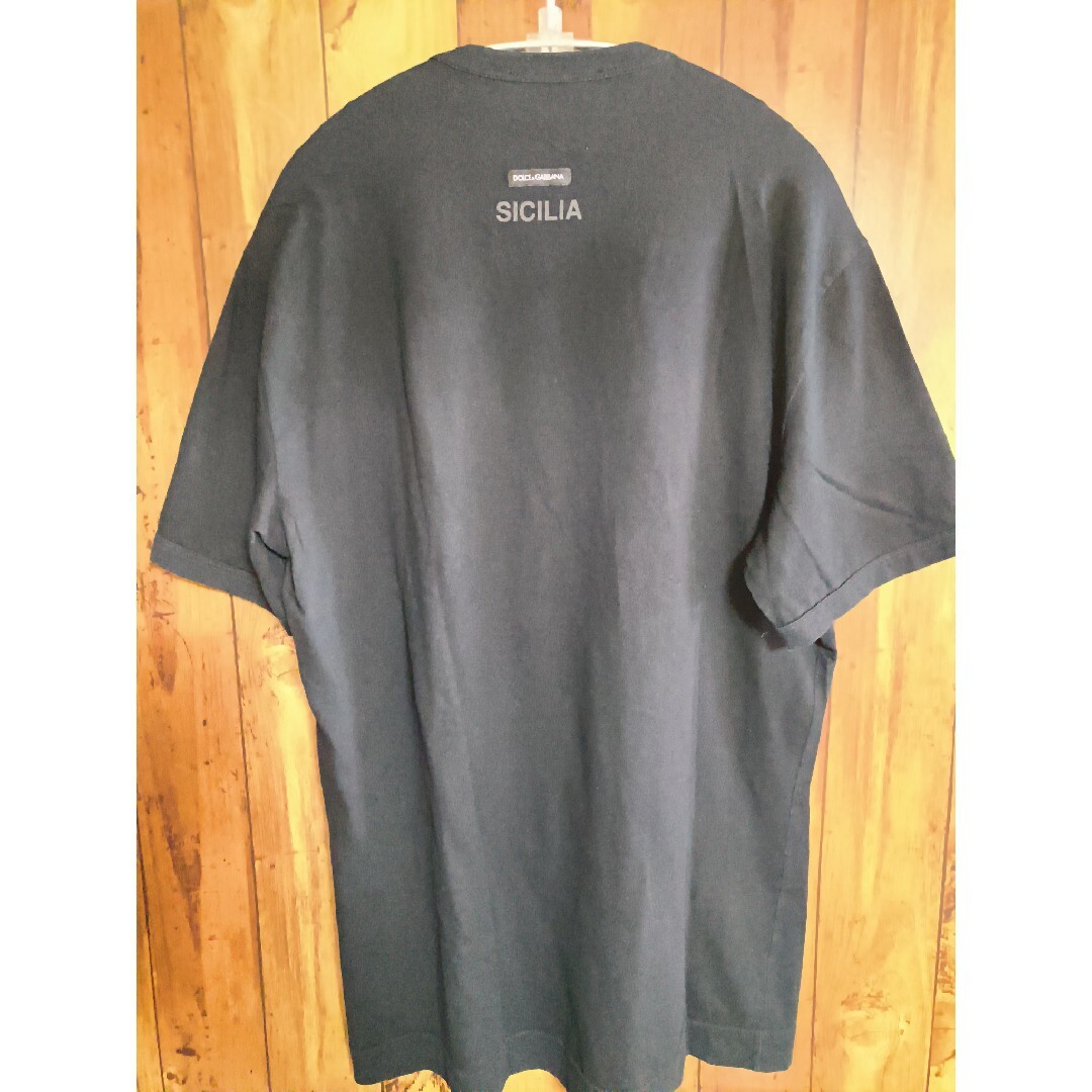 DOLCE&GABBANA(ドルチェアンドガッバーナ)のドルチェ&ガッバーナ 無地Tシャツ 黒 SICILIA XL 52 DG メンズのトップス(Tシャツ/カットソー(半袖/袖なし))の商品写真