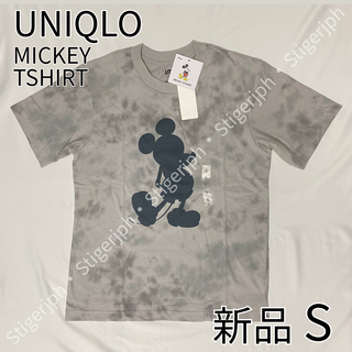 ユニクロ(UNIQLO)のユニクロ　ミッキー スタンズ UT Tシャツ　ライトグレー　Sサイズ(Tシャツ/カットソー(半袖/袖なし))