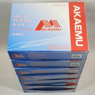 【新品・送料込】ソフトテニスボール・公認球・白（アカエム）7箱84球入り(ボール)