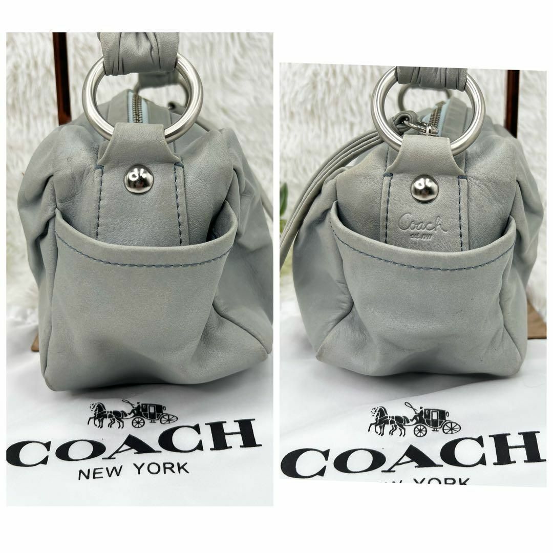 COACH(コーチ)のCOACH コーチ ショルダーバッグ 美品 13442 ライトブルー レザー レディースのバッグ(ショルダーバッグ)の商品写真