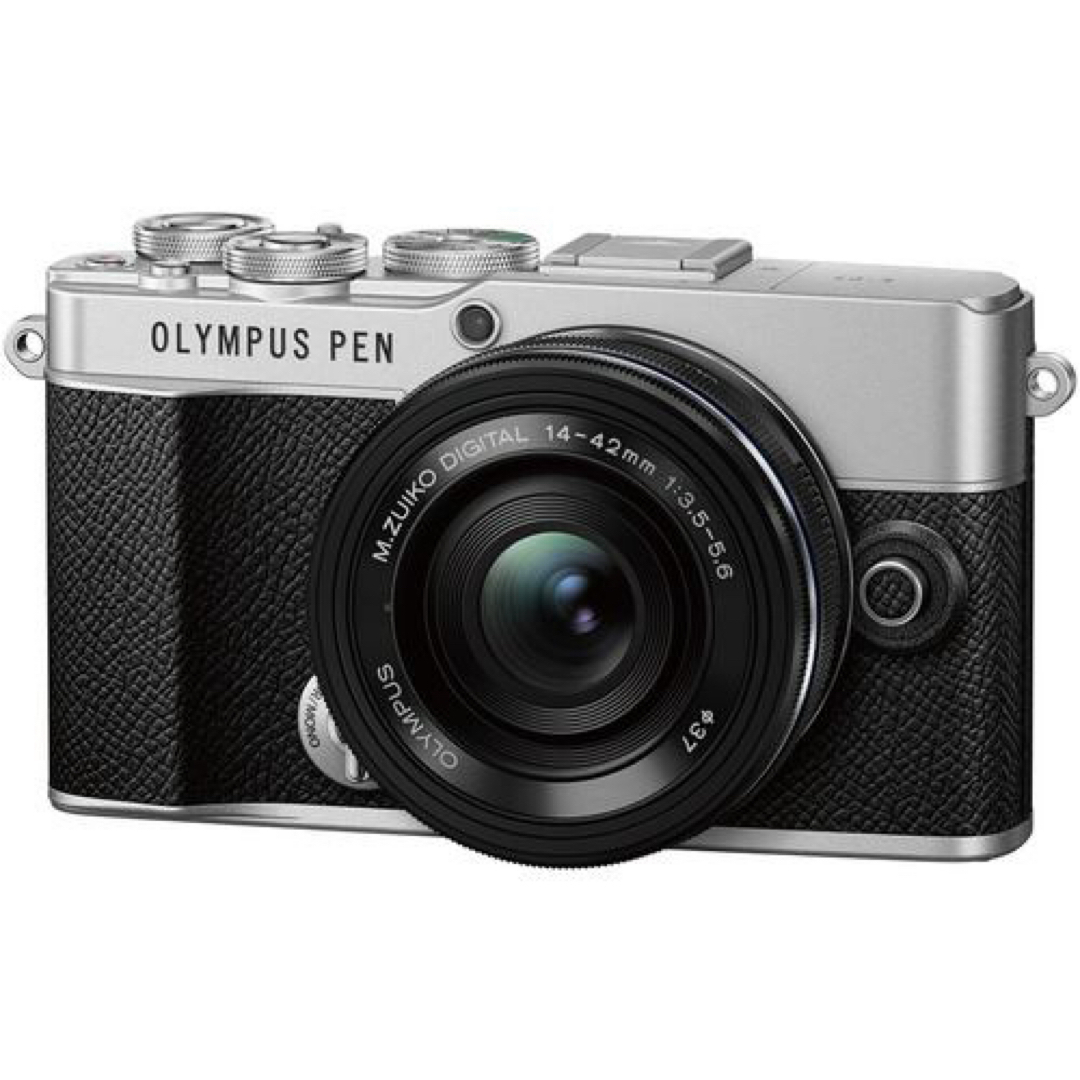 OLYMPUS(オリンパス)のオリンパス PEN E-P7 14-42mm EZレンズキット シルバー(1台) スマホ/家電/カメラのカメラ(ミラーレス一眼)の商品写真