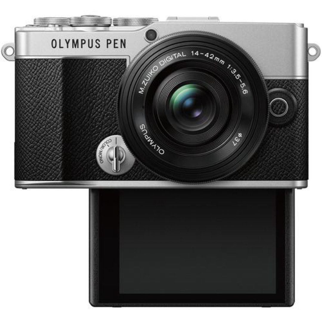 OLYMPUS(オリンパス)のオリンパス PEN E-P7 14-42mm EZレンズキット シルバー(1台) スマホ/家電/カメラのカメラ(ミラーレス一眼)の商品写真