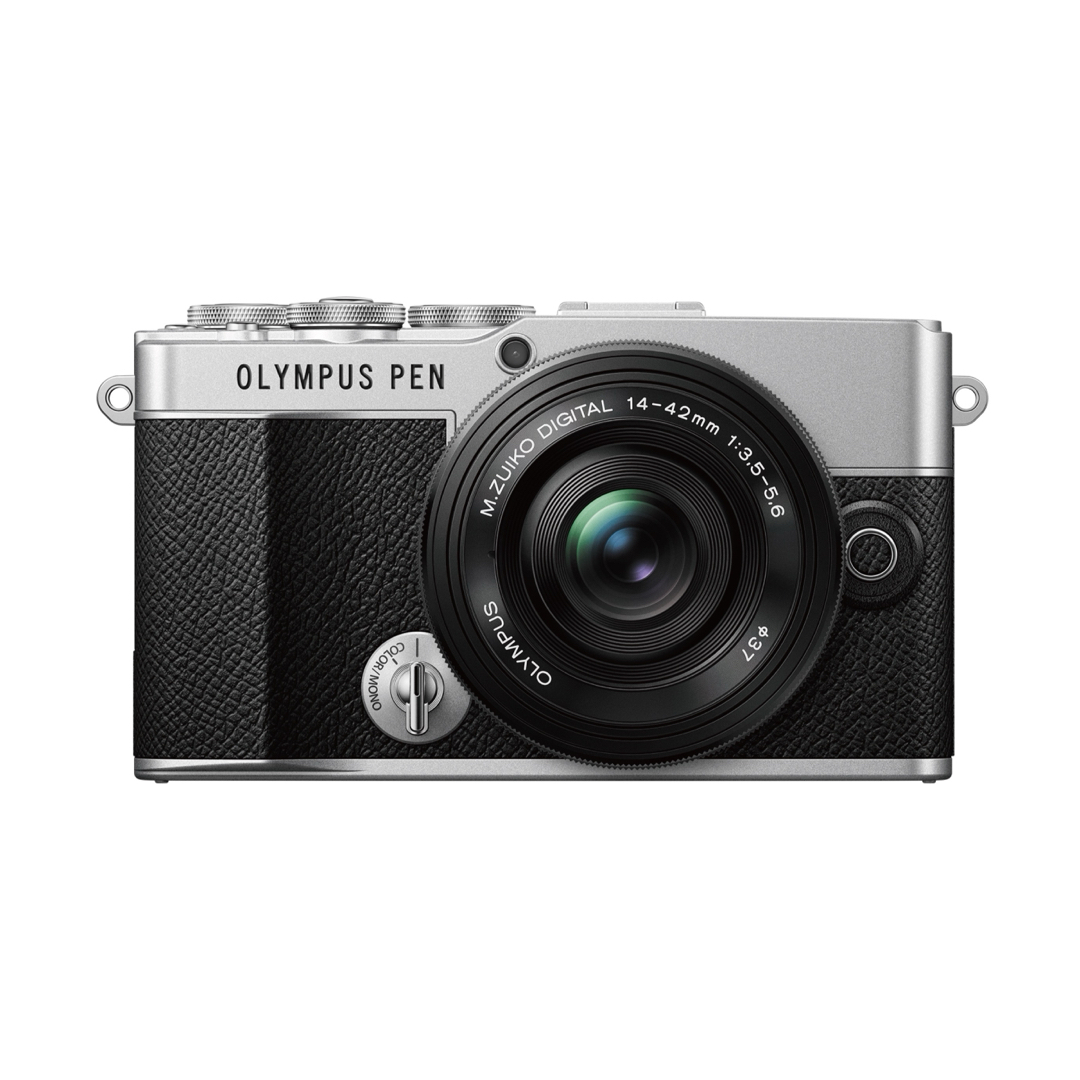 OLYMPUS(オリンパス)のオリンパス PEN E-P7 14-42mm EZレンズキット シルバー(1台) スマホ/家電/カメラのカメラ(ミラーレス一眼)の商品写真