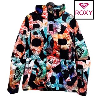 ロキシー(Roxy)のロキシー スキーウェア ジャケット パーカー ダウンジャケット 水彩 ロゴ S黒(ウエア/装備)