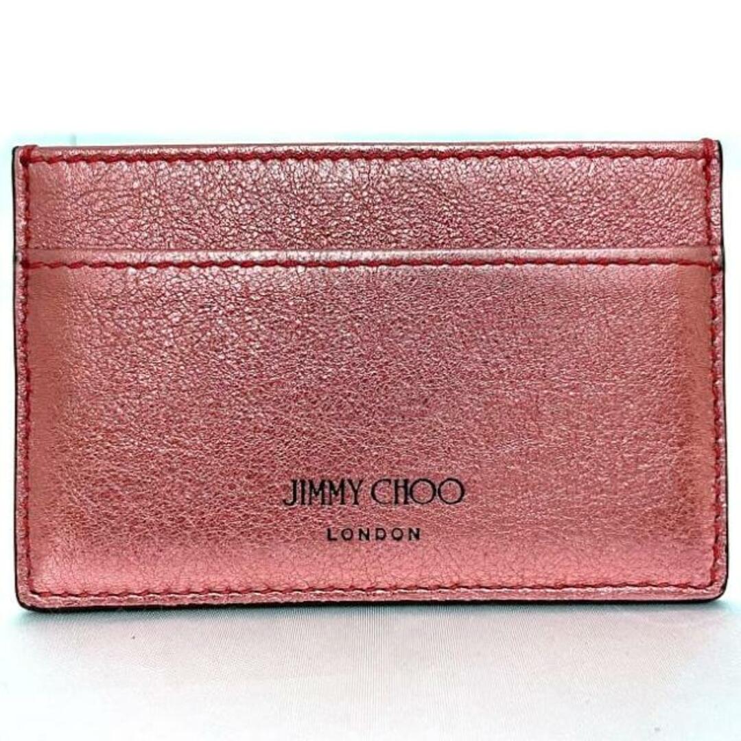 JIMMY CHOO - ジミーチュウ カードケース メタリックピンク 美品 JIMMY CHOO - ジミーチュウ カードケース メタリックピンク 美品