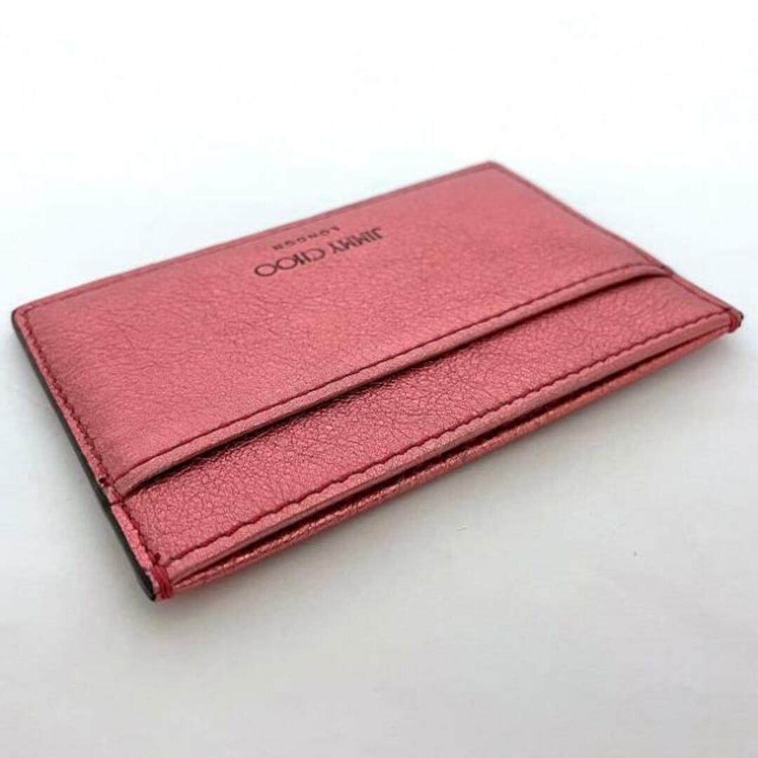 JIMMY CHOO - ジミーチュウ カードケース メタリックピンク 美品 JIMMY CHOO - ジミーチュウ カードケース メタリックピンク 美品
