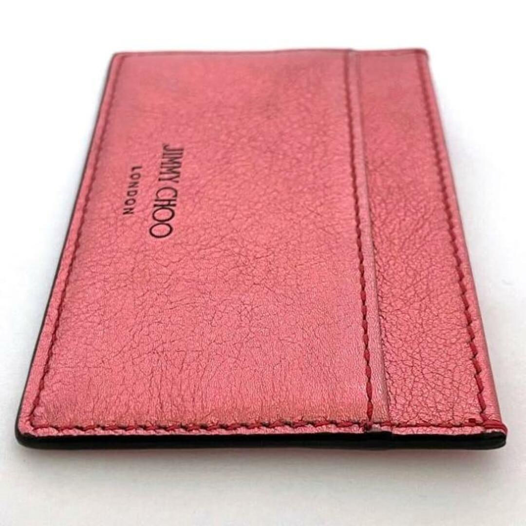 JIMMY CHOO - ジミーチュウ カードケース メタリックピンク 美品 JIMMY CHOO - ジミーチュウ カードケース メタリックピンク 美品