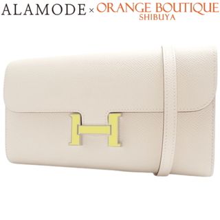 Hermes - 【未使用】HERMES(エルメス) コンスタンス ロング トゥーゴー ナタ アイボリー ヴォーエプソン パラジウム金具 シルバー金具 イエロー金具 U刻印 長財布 ロングウォレット 2WAY ショルダー 肩掛け 斜め掛け レディース 40802097416【アラモード】