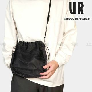 アーバンリサーチ(URBAN RESEARCH)のURBAN RESEARCH 巾着ショルダーバッグ ブラック(ボディーバッグ)