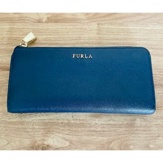 Furla - FURLA フルラ L字ファスナー レザー 本革 レディース長財布 ネイビー