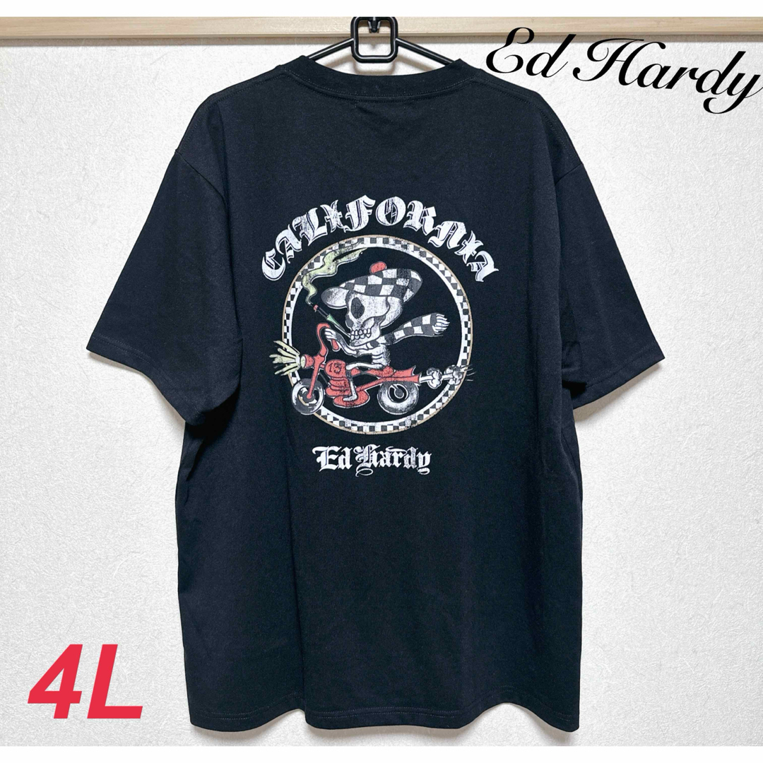 Ed Hardy(エドハーディー)の新品　エドハーディー　メンズ　プリント　Tシャツ　ブラック　4L メンズのトップス(Tシャツ/カットソー(半袖/袖なし))の商品写真